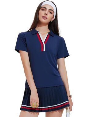 Womens Tibetan Blue 2 Piece Racer Back Tennis Skirts Tank Top Pull On Golf Dress